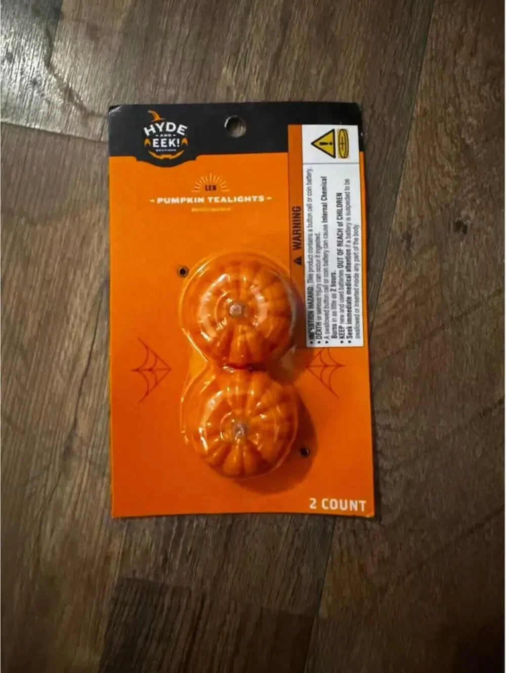 Hyde and EEK! Led Pumpkin Tealights, 2 Count Battery Operated